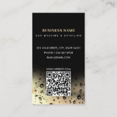 Auto Wash Automotive Reinigung QR Code Black Gold Visitenkarte (Rückseite)
