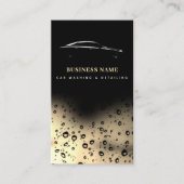 Auto Wash Automotive Reinigung QR Code Black Gold Visitenkarte (Vorderseite)
