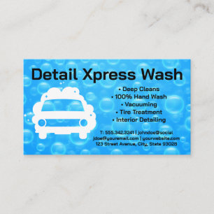 Auto Wash Logo Design   Wasserblasen Visitenkarte