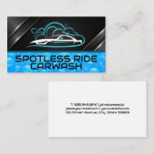 Auto-Wash-Logo für Sportwagen | Blaublasen Visitenkarte (Vorne/Hinten)