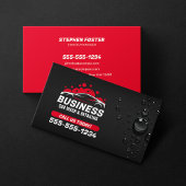 Auto Wash Mobile Detection Wasser Drop Schwarz Rot Visitenkarte