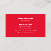 Auto Wash Mobile Detection Wasser Drop Schwarz Rot Visitenkarte (Rückseite)