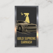 Auto Wash| Muskelwagen | Leder Metallic Visitenkarte (Vorderseite)