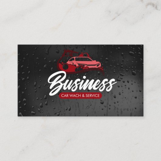 Auto Wash & Service Auto im Detail Wassertropfen Visitenkarte (Vorderseite)