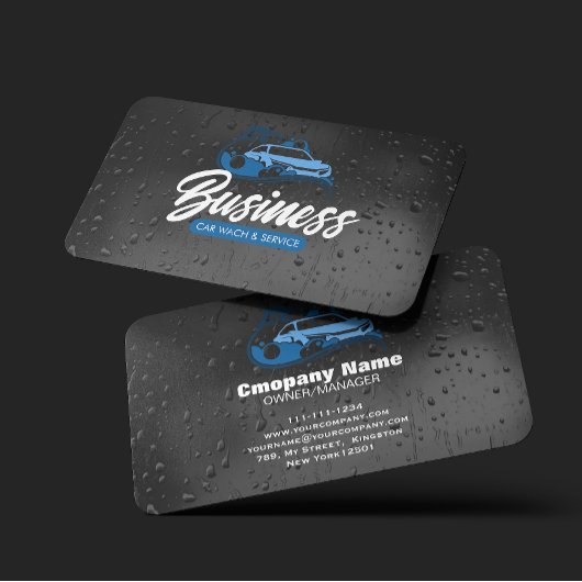 Auto Wash & Service Auto im Detail Wassertropfen Visitenkarte
