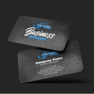 Auto Wash & Service Auto im Detail Wassertropfen Visitenkarte