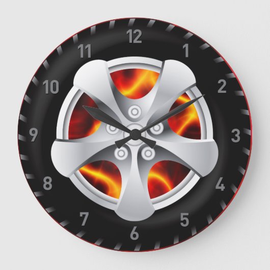 Auto Wheel 1 Wall-Uhr Optionen Große Wanduhr (Vorderseite)