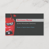 Auto Window Tinting, Red Sports Car, QR Code Visitenkarte (Vorderseite)