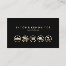 Auto Workshop Gold Icons BusinessCard Visitenkarte