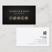 Auto Workshop Mechanische Reparatur Auto Gold Icon Visitenkarte (Vorne/Hinten)