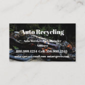 Auto Wrecker, Teile recyceln Schwarz Classic kunde Visitenkarte (Vorderseite)