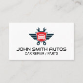 Auto Wrenches Logo | Reparatur von Kraftfahrzeugen Visitenkarte (Vorderseite)