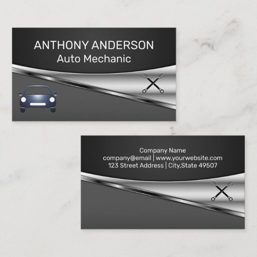Auto | Wrenches | Mechanik Visitenkarte (Vorne/Hinten)