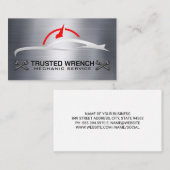 Auto | Wrenches | Metallischer Hintergrund Visitenkarte (Vorne/Hinten)
