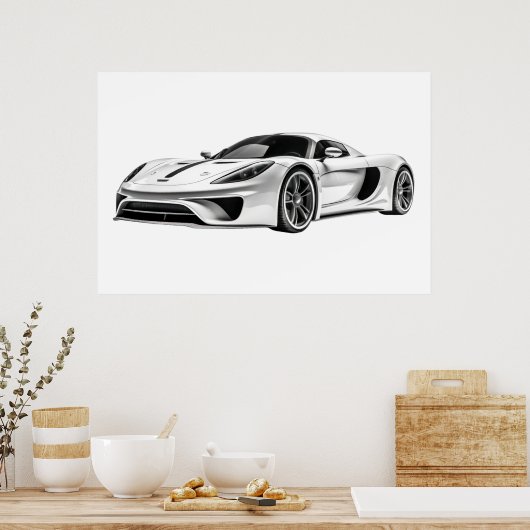 Auto zeichnend II Poster (Küche)