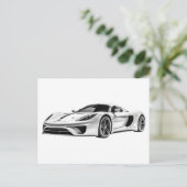 Auto zeichnend II Postkarte (Stehend Vorderseite)