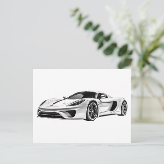 Auto zeichnend II Postkarte (Stehend Vorderseite)