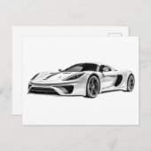 Auto zeichnend II Postkarte (Vorne/Hinten)