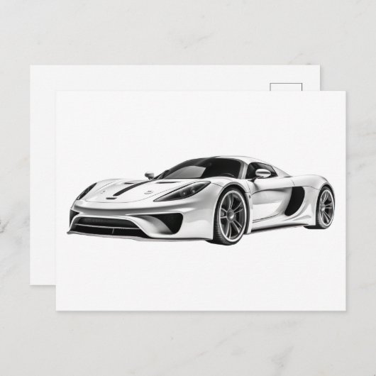 Auto zeichnend II Postkarte (Vorne/Hinten)