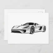 Auto zeichnend II Postkarte (Vorne/Hinten)