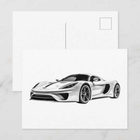 Auto zeichnend II Postkarte (Vorne/Hinten)