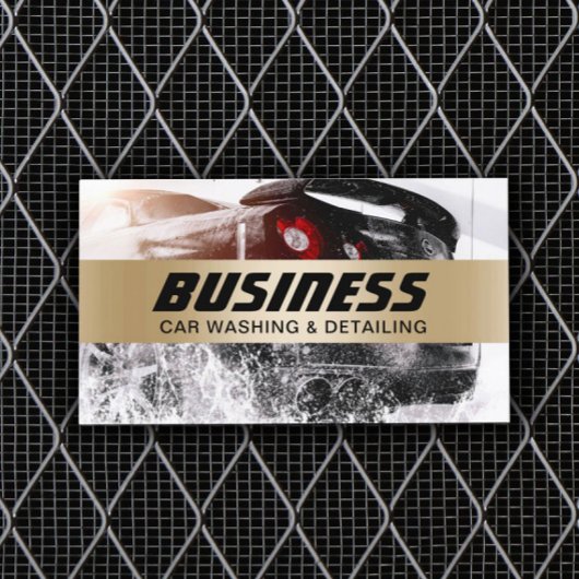 Auto zum Abwasch von Kraftfahrzeugen mit Goldstrei Visitenkarte