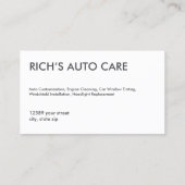 Auto zur Fahrzeugmodifikation Visitenkarte (Rückseite)