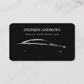 Auto zur Reinigung Auto Reparatur schwarz Visitenkarte (Vorderseite)