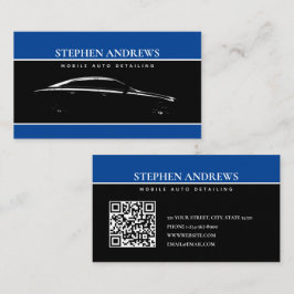 Auto zur Reinigung Reparatur schwarzen Blue QR-Cod Visitenkarte