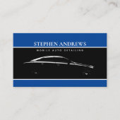 Auto zur Reinigung Reparatur schwarzen Blue QR-Cod Visitenkarte (Vorderseite)