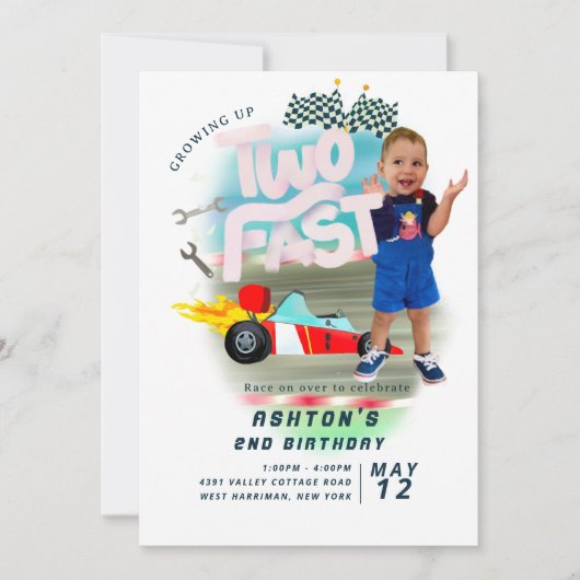 Auto zwei schnell einladung (Vorderseite)