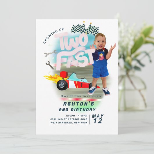 Auto zwei schnell einladung (Stehend Vorderseite)