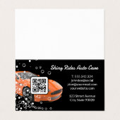 Autoabfall und Detailinformationen | Orange Sports Visitenkarten (Außenseite Aufgefaltet)