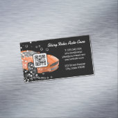 Autoabfall und Detailinformationen | Sportwagen |  Magnetische Visitenkarte (Beispiel)