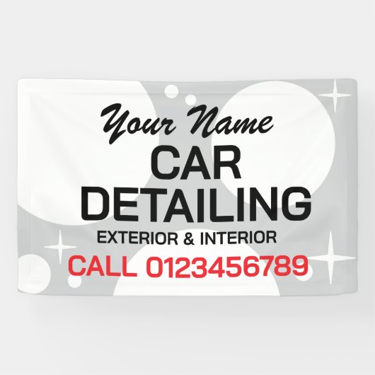 Autoangaben zur Werbung für Auto-Waschunternehmen Banner (Horizontal)