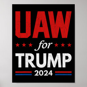 Autoarbeiter für Trump 2024 Amerikanische Flagge T Poster