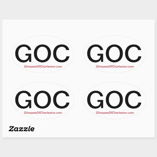 Autoaufkleber Charleston - 4 Pack Ovaler Aufkleber (Blatt)