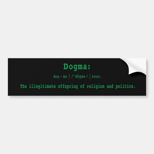 Autoaufkleber: Definition des Dogmas Autoaufkleber (Vorne)