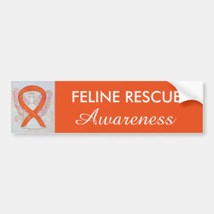 Autoaufkleber der Feline Rescue Awareness Ribbon
