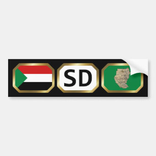 Autoaufkleber der sudanesischen Flaggenkarte