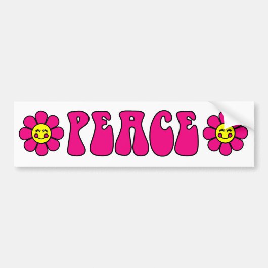 Autoaufkleber des Friedens (Rosa) (Vorne)