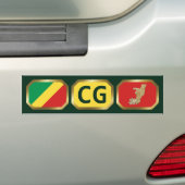 Autoaufkleber für den Code der Flagge Kongo-Brazza (Auf Auto)