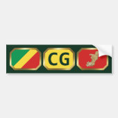 Autoaufkleber für den Code der Flagge Kongo-Brazza (Vorne)