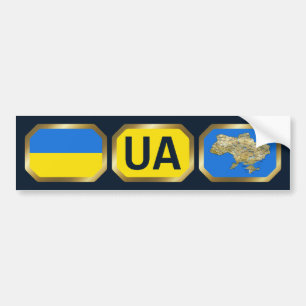 Autoaufkleber für die ukrainische Flaggenkarte