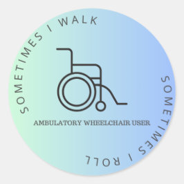 Autoaufkleber für Rollstuhlfahrer Runder Aufkleber
