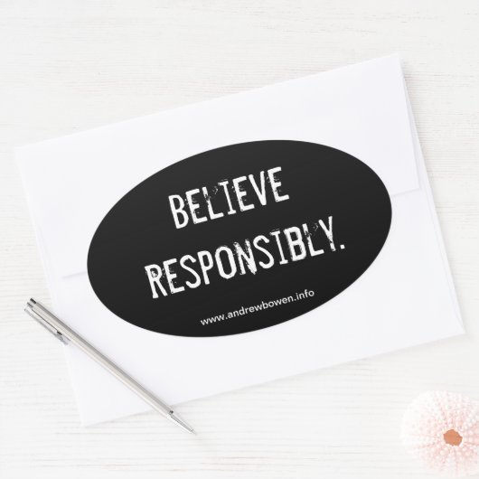 Autoaufkleber "glaubst verantwortungsvoll" ovaler aufkleber (Umschlag)