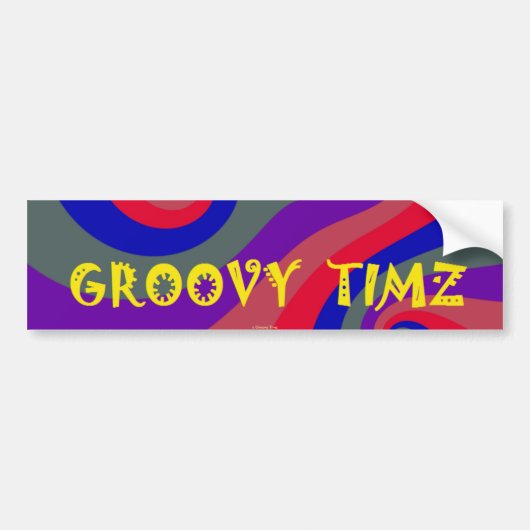 AUTOAUFKLEBER - GROOVY TIMES - ROCK'N'ROLL (Vorne)