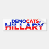 Autoaufkleber Hillary 2016 "Democats für Hillary" (Vorne)