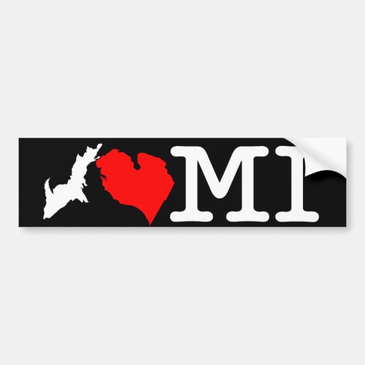 Autoaufkleber ♥ I MI (i-Herz Michigan), weiß (Vorne)