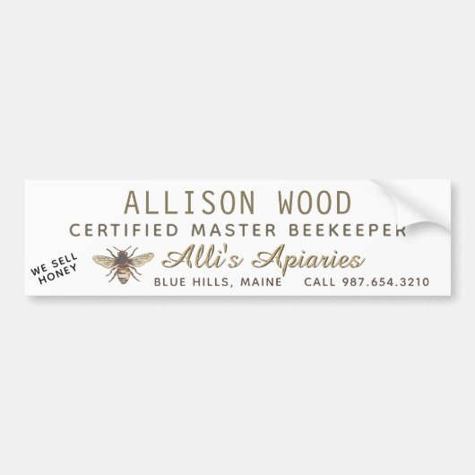 Autoaufkleber mit Honigbiene (Vorne)